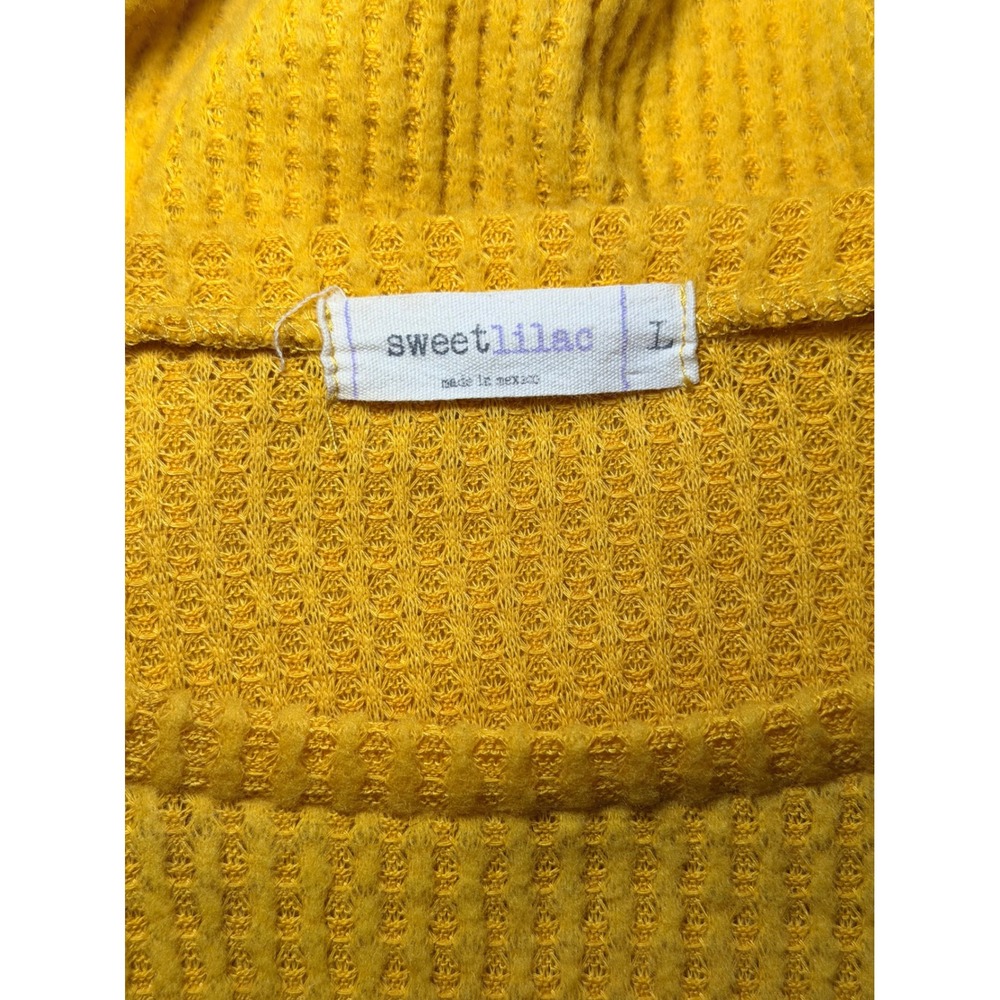 Sweet Lilac Yellow Knit Sweater Soft Cropped Pullover L - Picture 4 of 4